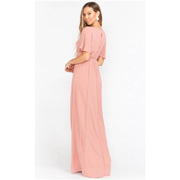 Show Me Your MuMu Emily Maxi Dress Rustic Mauve Crisp Small NWT - Picture 4 of 7